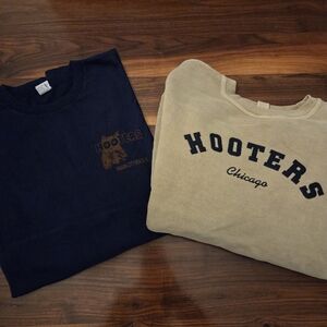 Two (2) Vintage 90's Hooters Shirts Size XXL